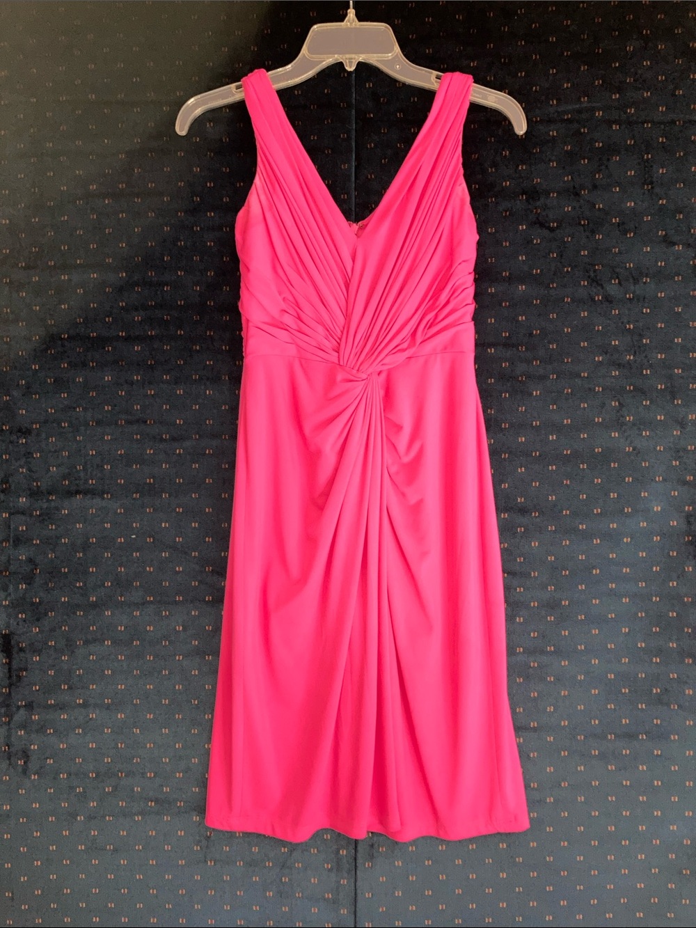 Tadashi Collection Cocktail Dress, midi-length plunging neckline classic drapery